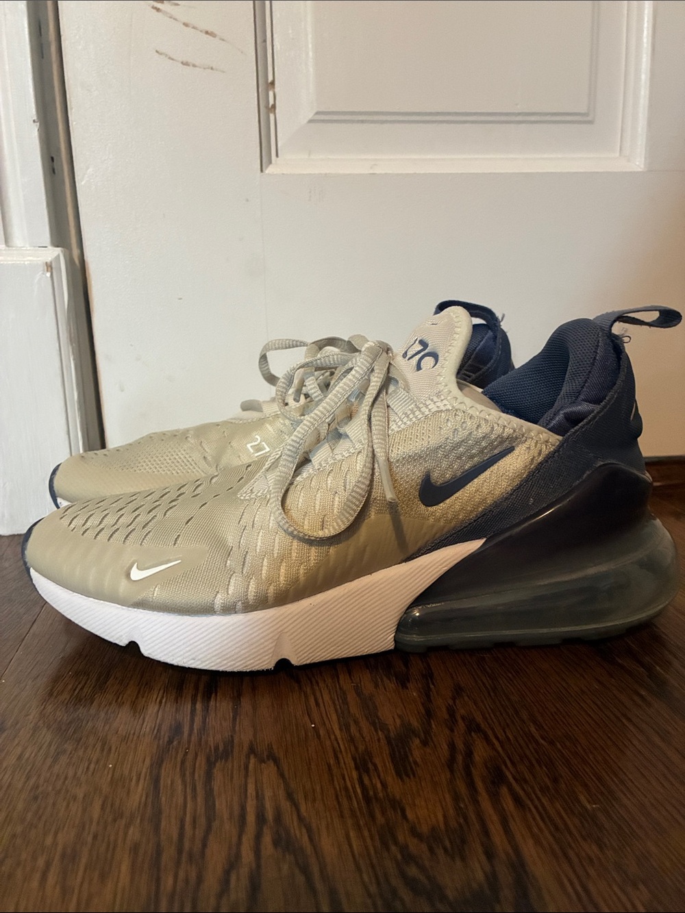 Nike Women's Air Max 270s in Colors Light Bone/ Diffused Blue